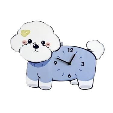 Imagem de Generic Relógio de parede Bichon Frise, enfeite de parede, elegante, silencioso, relógio decorativo, para quarto, quarto infantil, presente de inauguração, L