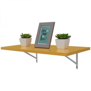 Imagem de Prateleira 100 X 30cm Amarela Com Mão Francesa