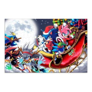 Imagem de Quebra Cabeça Personalizado Sonic Natal 120 Peças - Pomps Geek