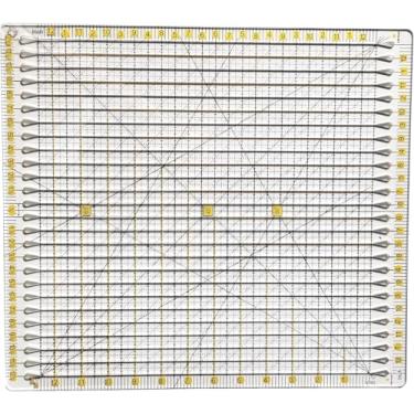 Imagem de YICBOR Régua de acrílico Stripology para acolchoamento, 32 x 32 cm, para suprimentos de padrões de acolchoamento de corte preciso de tecido