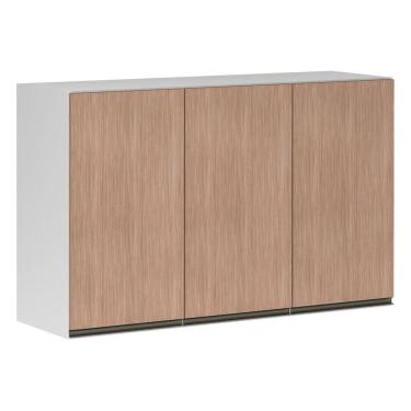 Imagem de Armário Perola 120cm 3 Portas Branco Polar C/Cumaru