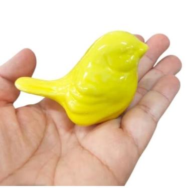 Imagem de Conjunto de Passarinhos Decorativos em Cerâmica Colorida Enfeites para