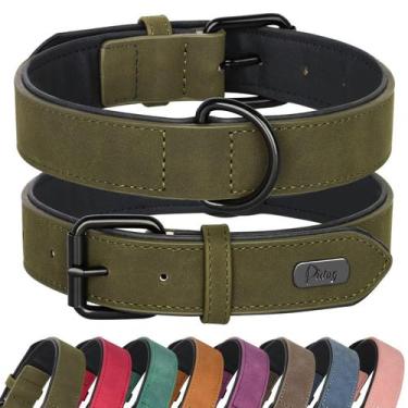 Imagem de Coleira de cachorro Didog de couro acolchoado macio ajustável para cãe
