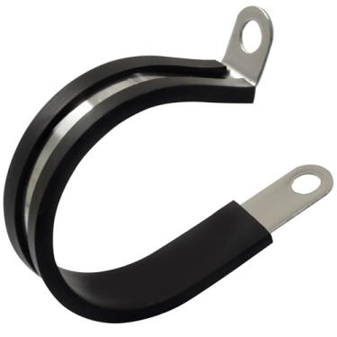 Imagem de Jiozermi 12 peças de braçadeira de cabo de 3,8 cm, braçadeira de fio de aço inoxidável, tira de tubo isolada acolchoada de borracha para mangueira, tubo, fio, tubo, cabo