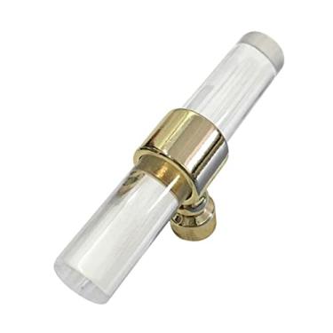 Imagem de Puxador de porta de cozinha de acrílico moderno, gaveta, armário, armário, guarda-roupa, barra em T - dourado 80 mm