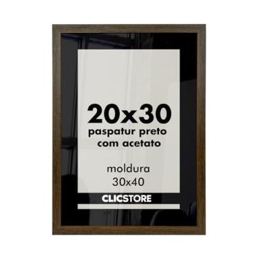 Imagem de Moldura Paspatur Preto Quadro 20x30 Acetato Porta Retrato Foto Fotografia Parede Madeira Cabeceira Quarto Sala Decor Cor