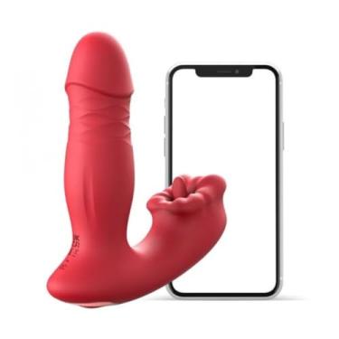 Imagem de Vibrador Vai E Vem Com Boca Estimuladora Por Aplicativo Vibrador Realista Controle por App MLPP3410