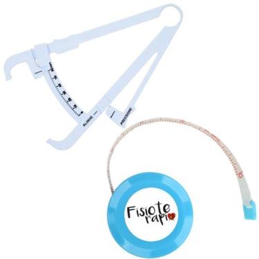 Imagem de Kit Avaliacao Fisica Medir Gordura Corporal Fita Metrica Imc Adipometr