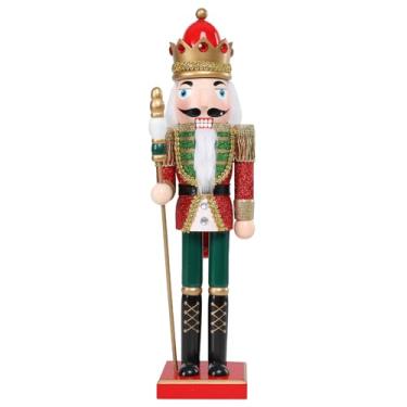Imagem de Decorações de quebra-nozes de Natal, boneco quebra-nozes de madeira de 38 cm, enfeite colecionável, quebra-nozes soldado para mesa, mesa, casa, decoração de Natal, decoração de Natal, decoração de
