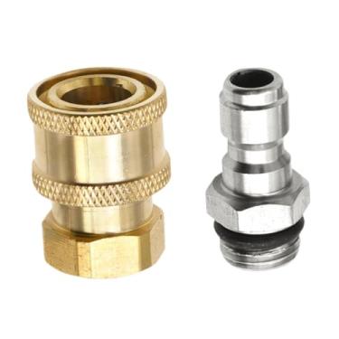 Imagem de Ｂｅｓｇａ Bico de lavadora de alta pressão 1/4 Conector rápido Acoplador Substitui peças de reposição Adaptador de rosca de alto desempenho premium, Tópico Feminino Masculino