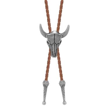 Imagem de Dlknp Colar de cavalo ocidental de couro, cowgirl, acessórios de fantasia, joias ocidentais, 15.75-31.5 inches, Zinco, Sem Pedra Preciosa