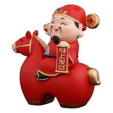 Imagem de XLWLLNJ Estatueta do da Fortuna, Escultura Chinesa de Feng Shui, Ornamento em Resina para Corredor, Armário, Quarto, Lareira, Sala de Estar, L Red