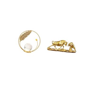 Imagem de Fenteer Escultura de Metal em Forma de Bola de Cristal, Estatueta, Ornamento de Mesa, Estátua com Suporte para Corredor, Lareira, Quarto, Sala de Estar, Escri