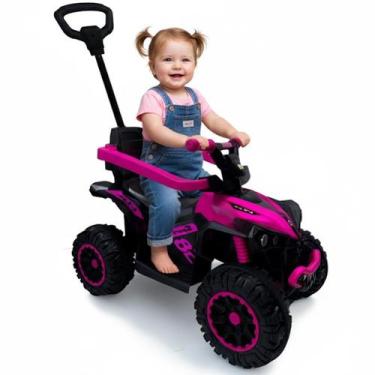 Imagem de Carrinho Passeio Mini Quadriciclo Infantil Brinquedo 2 Em 1 Com Empurr