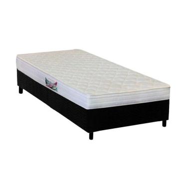 Imagem de Cama Box Solteiro: Colchão Ortopédico Herval Ag65 Frontier + Base Crc Suede Black(88X188)