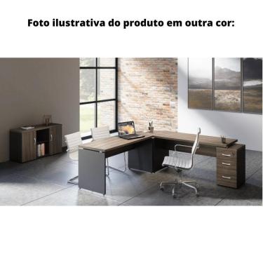 Imagem de Mesa De Escritório Complemento 104 X 45 Cm Pé Gaveteiro 3 Gavetas Pe40 Em Mdp Noce Naturalle