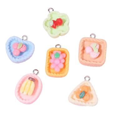 Imagem de ARTISAMILY 10 pingentes de resina para bolo, fofo, comida, bolo, pulseira, chaveiro, berloques, adorável, colorido, pingente de brinco, enfeite de pendurar para fazer joias, artesanato faça você mesmo