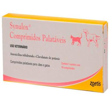 Imagem de Antibiótico Synulox para Cães com 10 Comprimidos de 250 mg - ZOETIS