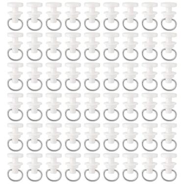 Imagem de Planador de trilho de cortina de plástico, 100 peças, cortina de chuveiro, trilhos retos, ganchos de cortina deslizante de teto/polia de cortina de chuveiro para trilhos de cortina de chuveiro de