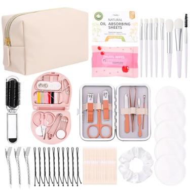 Imagem de ZhouBoat Kit de emergência nupcial para o dia do casamento, conjunto de sobrevivência com mais de 30 itens essenciais de viagem com bolsa de maquiagem para noivas