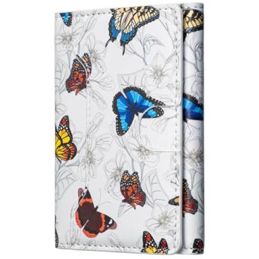 Imagem de LaiYHe Carteira magnética, 6 compartimentos para cartão, flip de couro PU, telefone minimalista fino, compatível com telefones e capas MagSafe, para iPhone 17/16/15/14/13/12/Pro/Max/Plus (borboleta)