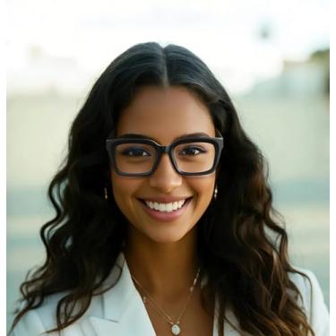 Imagem de Óculos quadrados leves com bloqueio de luz azul com antirreflexo de computador para jogos femininos e homens MONTANA, Preto, 51□20-145