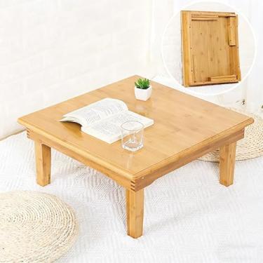 Imagem de SH-tables Mesa Dobrável, Mesa Quadrada de Bambu Estilo Japonês, Mesa de Computador, Escrivaninha, Mesa Baixa de Bambu, Mesa de Jantar Pequena Multifuncional, Vários Tamanhos (Tamanho: 80X80×32Cm)