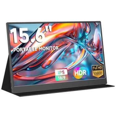 Imagem de qaf Monitor Portátil Para Laptop 15,6 Polegadas 1080P Fhd Usb C Hdmi, Extensor De Tela Ips Para Laptop, Monitor Portátil Para Pc, Mac, Telefone Ps4, Ps5, Xbox Switch, Alto-Falantes Duplos, Com Capa