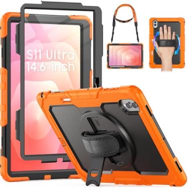 Imagem de HXCASEAC Capa para Samsung Galaxy Tab S11 Ultra 14,6 polegadas 2025, resistente à prova de choque com protetor de tela/alça de mão/suporte de caneta S, para Samsung Galaxy S11 Ultra Tablet capa