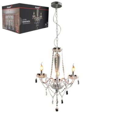 Imagem de AVANT 785020075 Lustre Baronesa, Vidro, Tr, 3 X E14. Can, Cromo