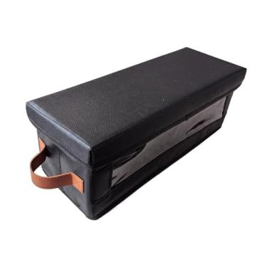 Imagem de KiBcsLic Caixa organizadora de CDs, organizador de prateleira para filmes, estojo dobrável e prático para CDs, DVDs e discos de jogos.