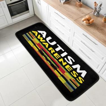 Imagem de 2 x tapete de corredor de 1,8 m, lavável, antiderrapante, tapete de entrada macio, tapetes de cozinha, para corredores, entrada, cozinha, banheiro, lavanderia, quarto, decoração de casa, arte, autismo