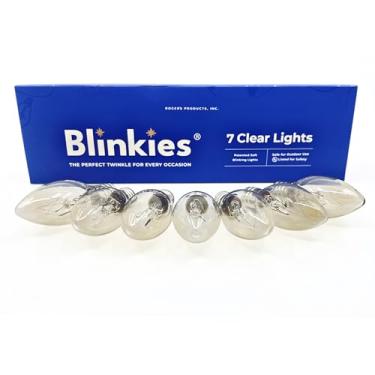 Imagem de Blinkies Lâmpadas de substituição Clear C7, 7W 120V, lâmpadas de Natal piscando para cordas de luz compatíveis, manga pacote com 7