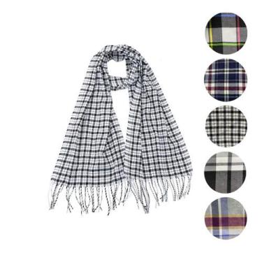 Imagem de Cachecol xadrez vsi03001 - Rocie, Xadrez preto, Branco, Ref, Vsi03001