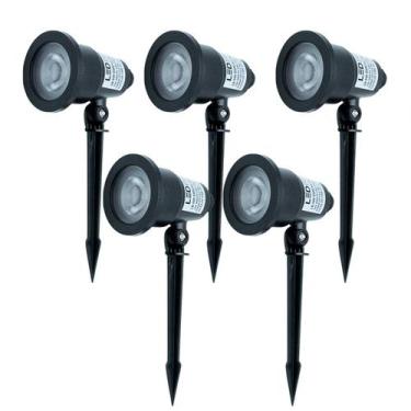 Imagem de Kit 5 Espetos Luminária Jardim Led 5w Branco Frio 6500k IP65 - Led Bee