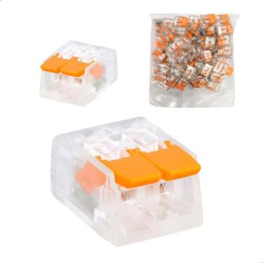 Imagem de kit 100 unidades Conector De Emenda Elétrico 2 Vias Instalação Rápida 
