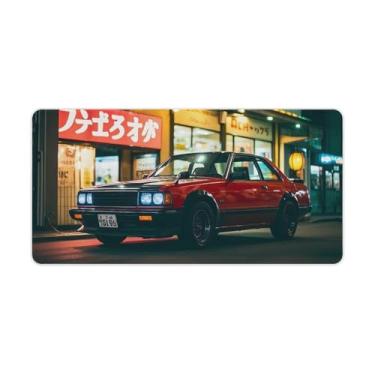 Imagem de HouLaiZhe Tapetes de mouse retrô clássicos JDM Silent Night Gaming JDM Car Desk Pads grandes para teclado de mesa de computador 30 x 60 cm