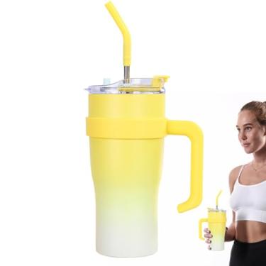 Imagem de Copo Térmico Isolado Para Viagem - Garrafa Térmica 1200ml Com Tampa E Canudo - Garrafa Térmica - Para Uso Em Viagens Esportes Casa Academia Ar Livre Acampamento Escritório