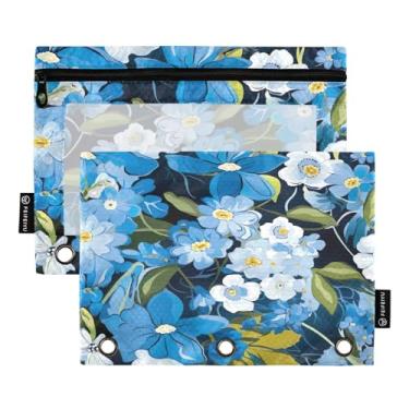 Imagem de Wassud Blue Flower Pacote com 2 Pastas de Fichário com 3 Furos, Pasta Organizadora de Fichários para Casa, Escritório