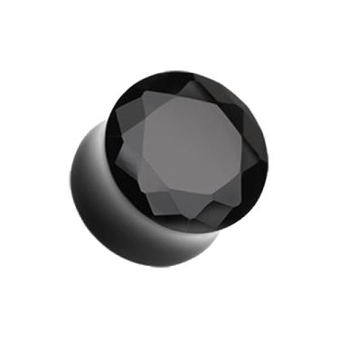 Imagem de SKIN METALS Plugue de orelha dupla alargado de vidro pirex facetado vendido como par, 7/8" (22mm), Vidro, Sem Pedra Preciosa