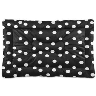 Imagem de CEBUGI Cama para cães de 61 x 45 cm, lavável, respirável, tapete para animais de estimação com fundo antiderrapante, preto e branco, almofada para cães pequenos e médios