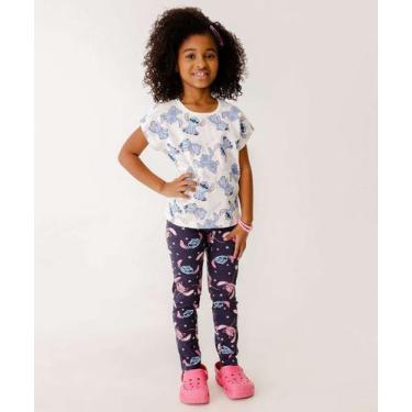 Imagem de Calça Infantil Legging Stitch E Angel Disney Tam 4 a 1-24115, Azul, 10