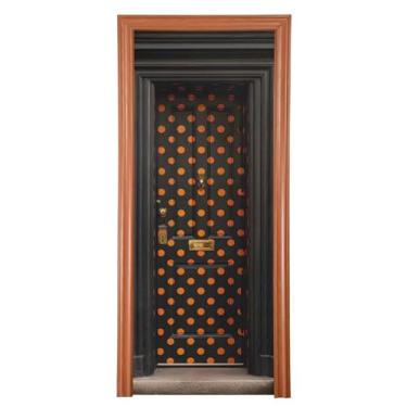 Imagem de Burbuja Capa de porta de bolinhas de Halloween, cobertura de varanda de pano de fundo de tecido elástico para decoração de festas em casa, festas e feriados, 91 x 246 cm
