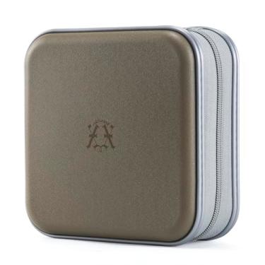 Imagem de alavisxf xx Capa para CD, capa de plástico rígido para DVD com capacidade para 48 unidades, estojo portátil com zíper para CD, bolsa carteira grande para carro, casa, viagem (verde-oliva, capacidade