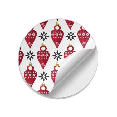 Imagem de Adesivos Redondos Natalinos 25 Unidades Com Estampa Grande e Colorida - Tamanho 50x50cm