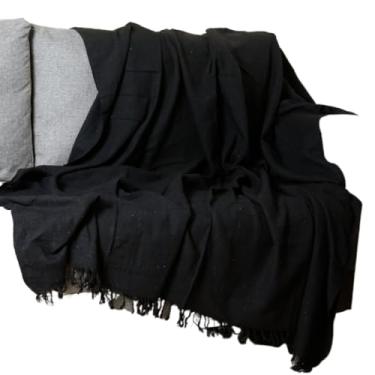 Imagem de Kit 2x Manta Pra Sofá Gigantes Tipo Capa 100% Algodão Grande 2,40 x 1,80 Proteção Decoração(2x Preta)