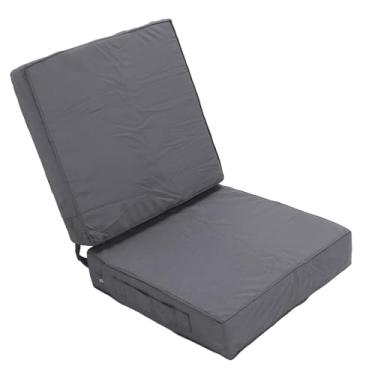 Imagem de KUIDAMOS Almofadas para Cadeiras de Pátio Ao Ar Livre Luxuosas Almofadas Acolchoadas para sofá de Jardim para Jardim, Varanda, Conjunto de 18,9 X 18,9 pol. (Cinza Escuro)