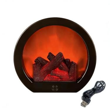 Imagem de LIFTATAPA Lanternas de lareira decorativas, luz de lareira falsa portátil com efeito de chama realista LED, mini lâmpada de fogo alimentada por USB e bateria para decoração interna e externa