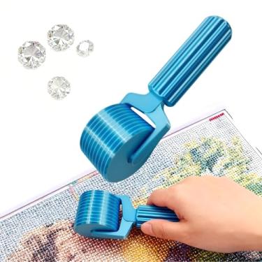Imagem de 2026 Novo rolo de arte de diamante com alça estendida, ferramentas de pintura de diamante destacáveis, rolo de pressão para bordado de strass, prensagem suave, artesanato e pintura de diamante (azul)