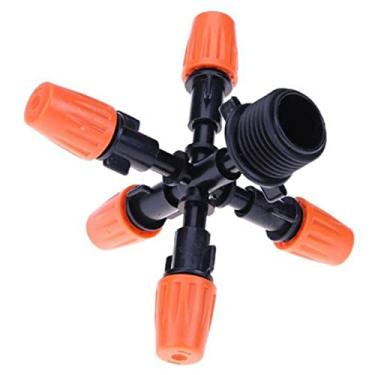 Imagem de DAGIJIRD Macho 1/2" 5 cabeças bocal atomização pulverizador de controle de neblina ajustável em água diy micro gotejamento planta irrigação jardim névoa sprinkler adaptador